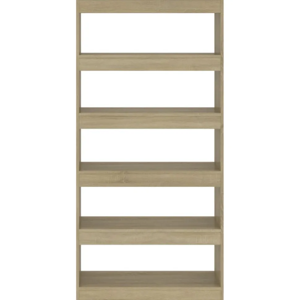 Kirjahylly/tilanjakaja 80x30x166 cm lastulevy betoninharmaa