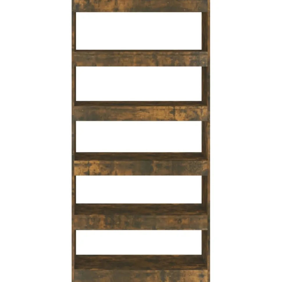 Kirjahylly/tilanjakaja 80x30x166 cm lastulevy betoninharmaa