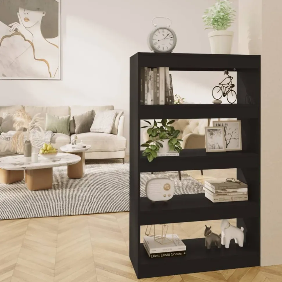 Kirjahylly/tilanjakaja 80x30x135 cm lastulevy betoninharmaa