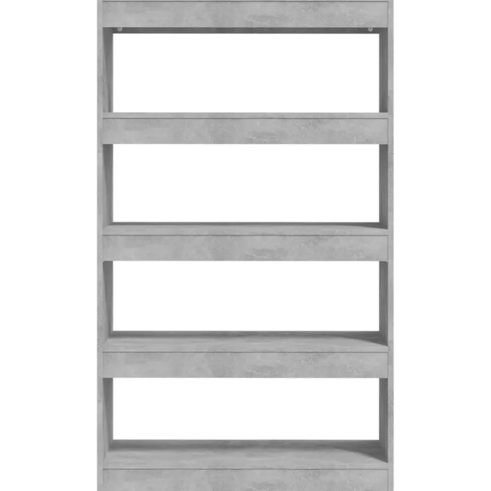 Kirjahylly/tilanjakaja 80x30x135 cm lastulevy betoninharmaa