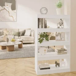 Kirjahylly/tilanjakaja 80x30x135 cm lastulevy betoninharmaa