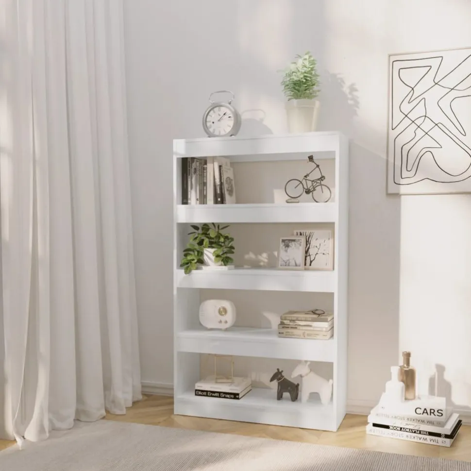 Kirjahylly/tilanjakaja 80x30x135 cm lastulevy betoninharmaa