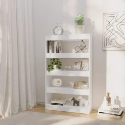 Kirjahylly/tilanjakaja 80x30x135 cm lastulevy betoninharmaa