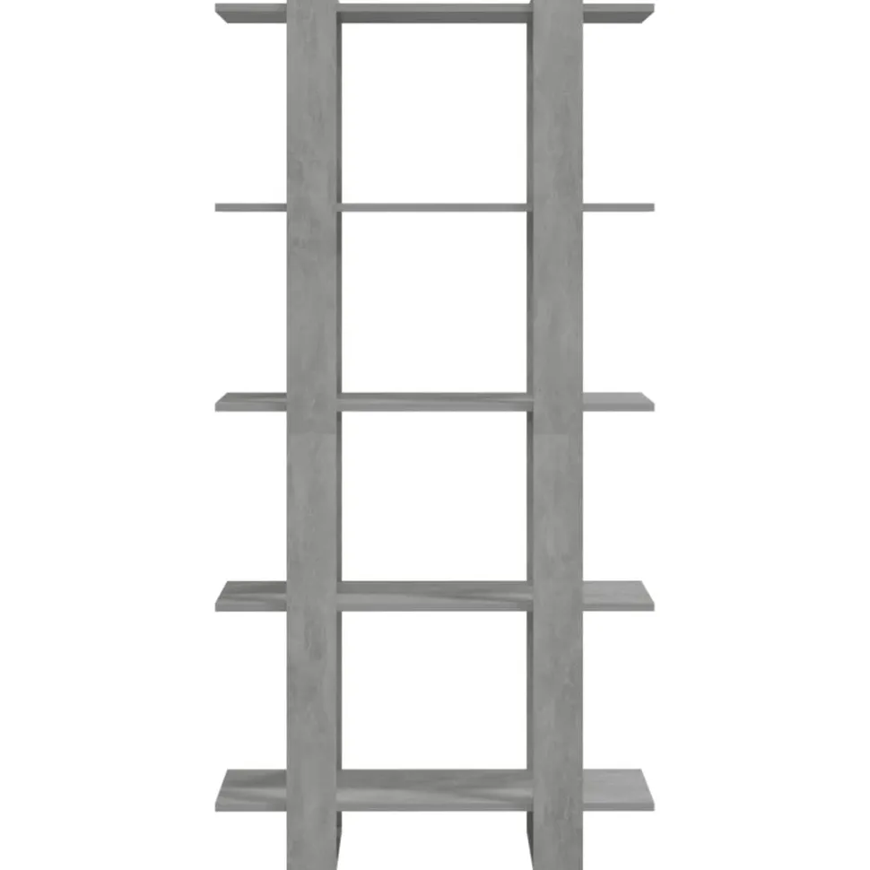 Kirjahylly/tilanjakaja 2 80x30x160 cm lastulevy betoninharmaa