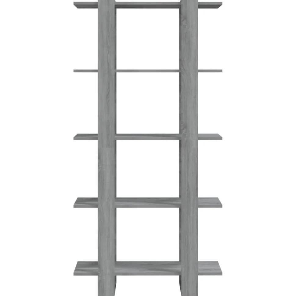 Kirjahylly/tilanjakaja 2 80x30x160 cm lastulevy betoninharmaa