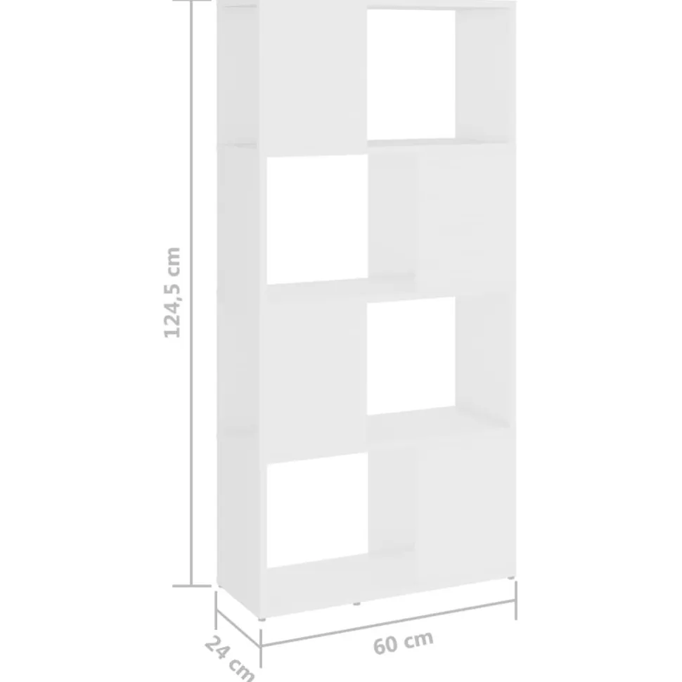 Kirjahylly/tilanjakaja 60x24x124,5 cm lastulevy tammi