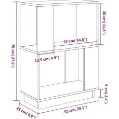 Kirjahylly/tilanjakaja 51x25x70 cm mänty