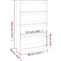 Kirjahylly/tilanjakaja 80x30x71,5-199,5cm, mänty, erikokoja ja värejä