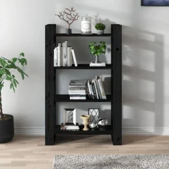 Kirjahylly/tilanjakaja 80x35x125 cm mänty harmaa