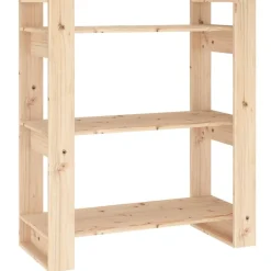 Kirjahylly/tilanjakaja 80x35x91 cm mänty harmaa