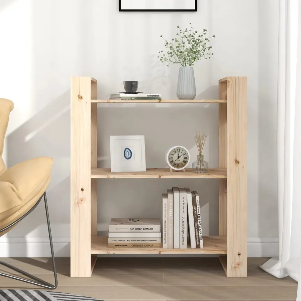 Kirjahylly/tilanjakaja 80x35x91 cm mänty harmaa