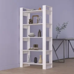 Kirjahylly/tilanjakaja 80x35x160 cm mänty harmaa