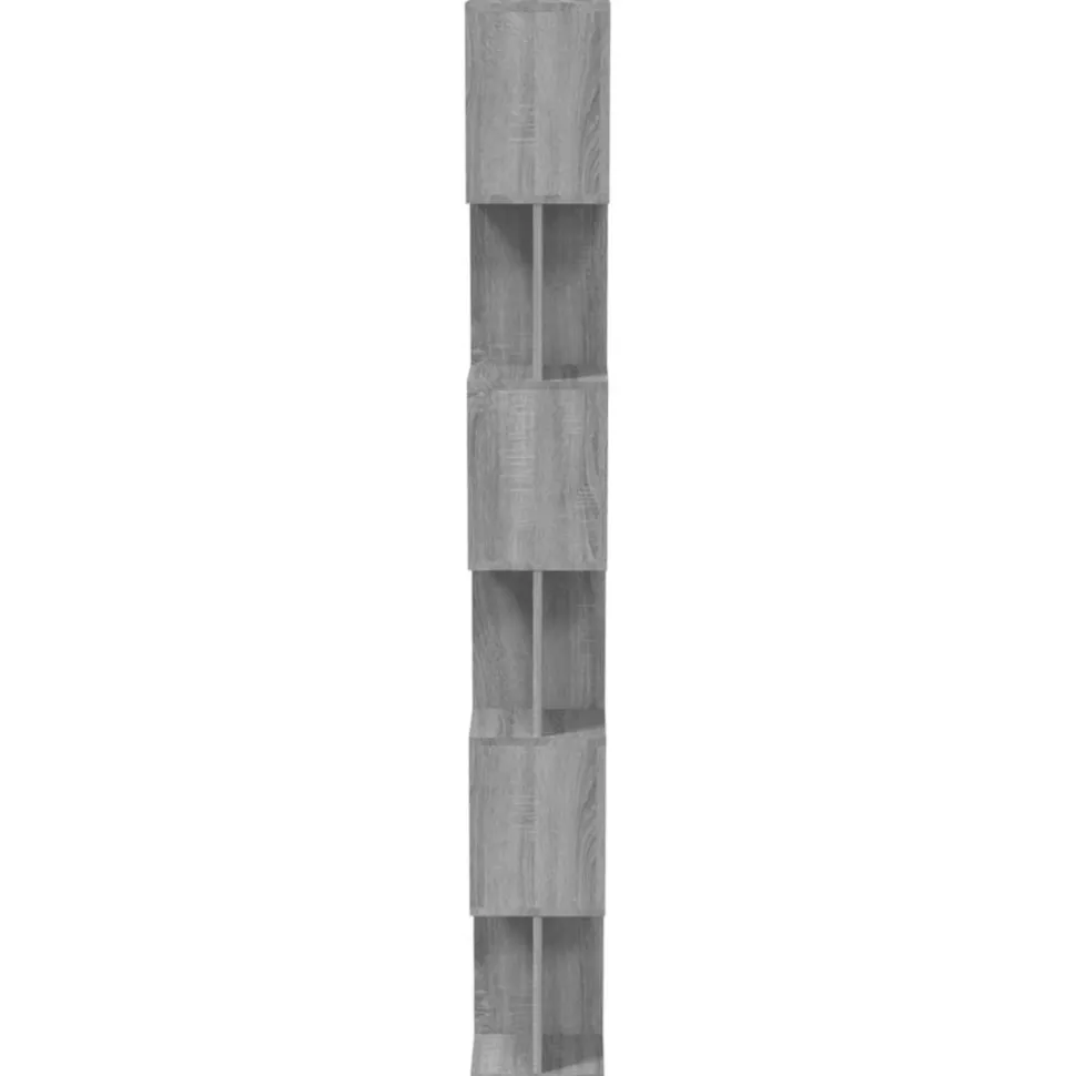 Kirjahylly/tilanjakaja 80x24x192 cm tekninen puu harmaa