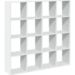 Kirjahylly valkoinen 137,5x29x137,5 cm lastulevy (10289)