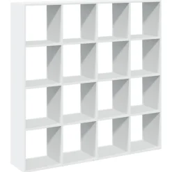 Kirjahylly valkoinen 137,5x29x137,5 cm lastulevy (10289)