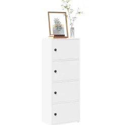 Kirjahylly valkoinen 40x24x102 cm tekninen puu (60373)