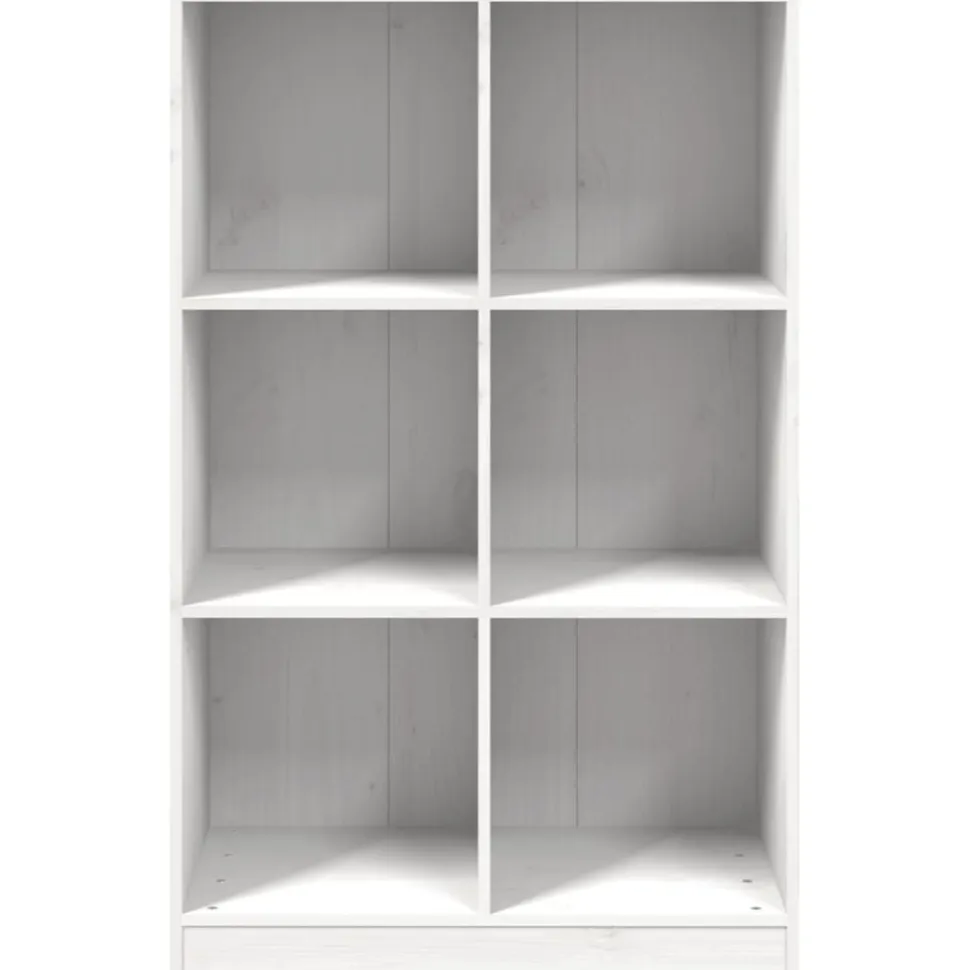 Kirjahylly valkoinen 70x33x110 cm täysi mänty (36142)