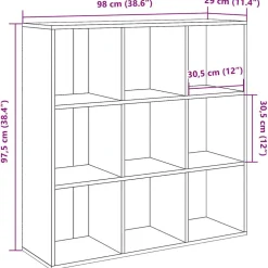 Kirjahylly vanhaa puuta 98x29x97,5 cm (55968)