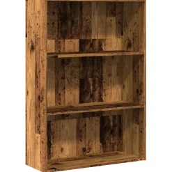 Kirjahylly vanha puu 80x30x114 cm tekninen puu (57938)