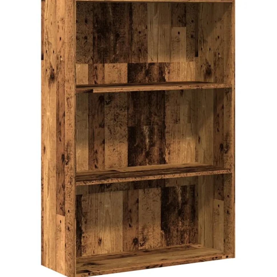 Kirjahylly vanha puu 80x30x114 cm tekninen puu (57938)