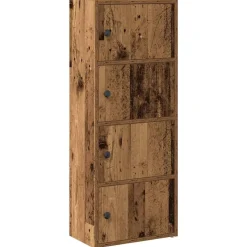 Kirjahylly vanha puu 40x24x102 cm tekninen puu (60380)