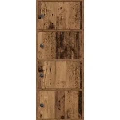 Kirjahylly vanha puu 40x24x102 cm tekninen puu (60380)