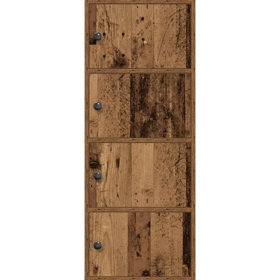 Kirjahylly vanha puu 40x24x102 cm tekninen puu (60380)