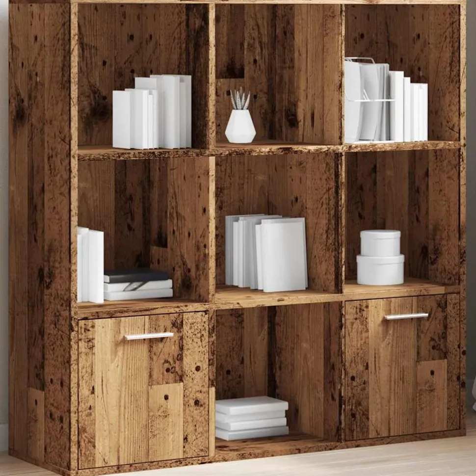 Kirjahylly vanha puu 98x29x97,5 cm tekninen puu (55966)