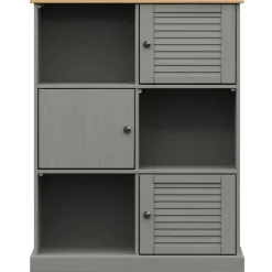 Kirjahylly VIGO harmaa 90x35x114,5 cm täysi mänty (53183)
