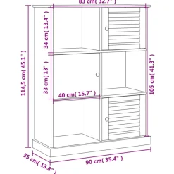 Kirjahylly VIGO harmaa 90x35x114,5 cm täysi mänty (53183)