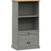 Kirjahylly VIGO harmaa 60x35x114,5 cm täysi mänty (53186)