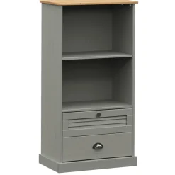 Kirjahylly VIGO harmaa 60x35x114,5 cm täysi mänty (53186)