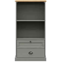 Kirjahylly VIGO harmaa 60x35x114,5 cm täysi mänty (53186)