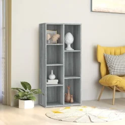 Kirjahylly 50x25x106 cm harmaa