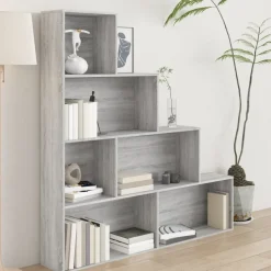 Kirjahylly 155x24x160 cm harmaa