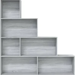 Kirjahylly 155x24x160 cm harmaa