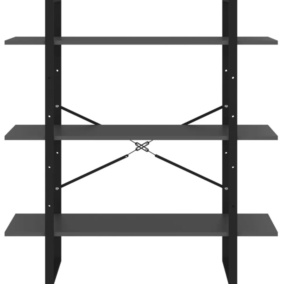 Kirjahylly 1 100x30x105 cm lastulevy betoninharmaa