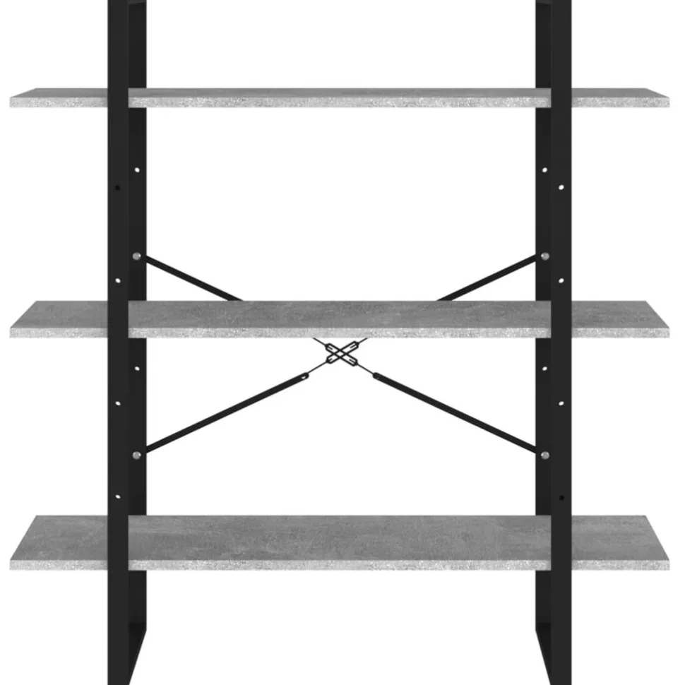 Kirjahylly 1 100x30x105 cm lastulevy betoninharmaa
