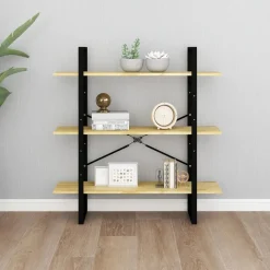 Kirjahylly 1 100x30x105 cm lastulevy betoninharmaa