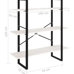 Kirjahylly 1 100x30x105 cm lastulevy betoninharmaa