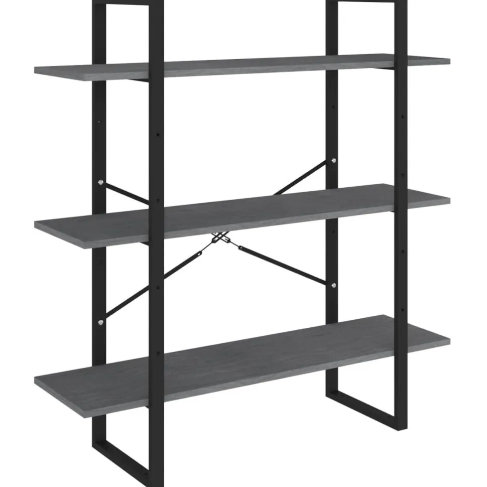 Kirjahylly 1 100x30x105 cm lastulevy betoninharmaa