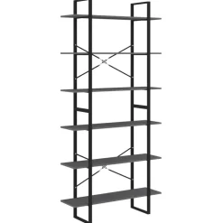 Kirjahylly 1 100x30x105 cm lastulevy betoninharmaa