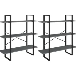 Kirjahylly 1 100x30x105 cm lastulevy betoninharmaa