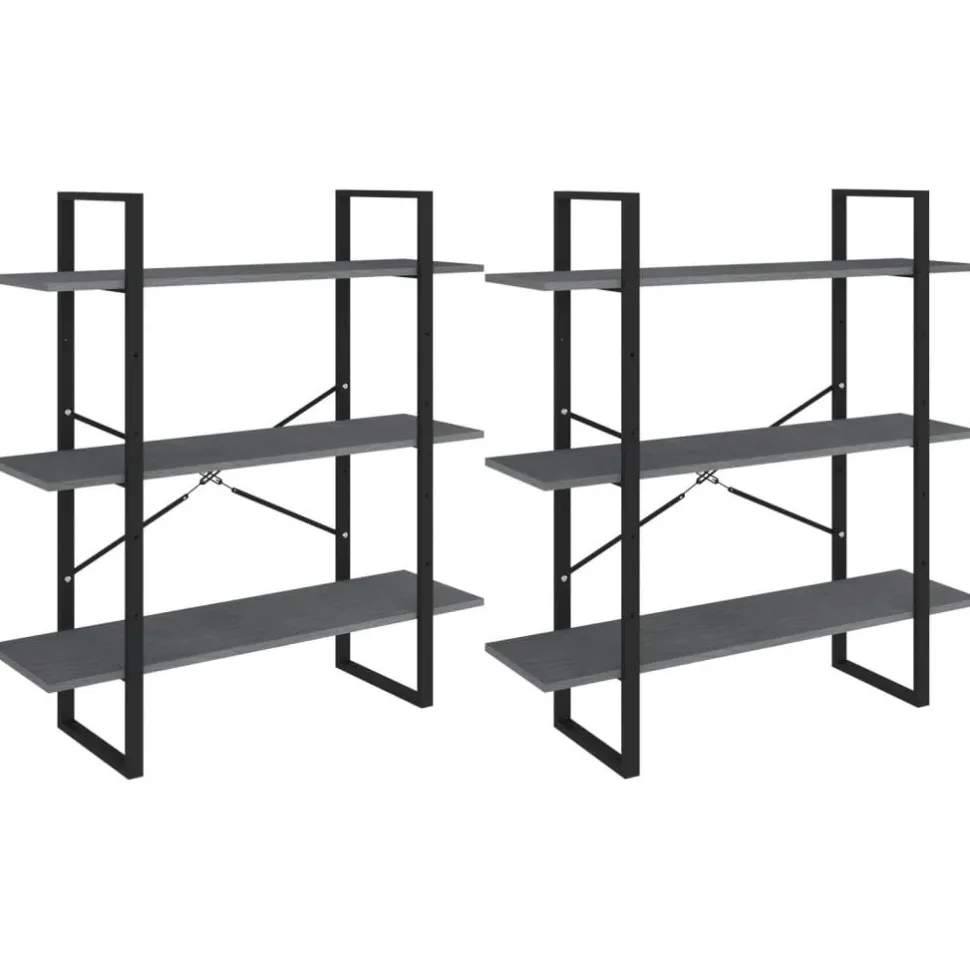 Kirjahylly 1 100x30x105 cm lastulevy betoninharmaa