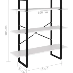 Kirjahylly 1 100x30x105 cm lastulevy betoninharmaa