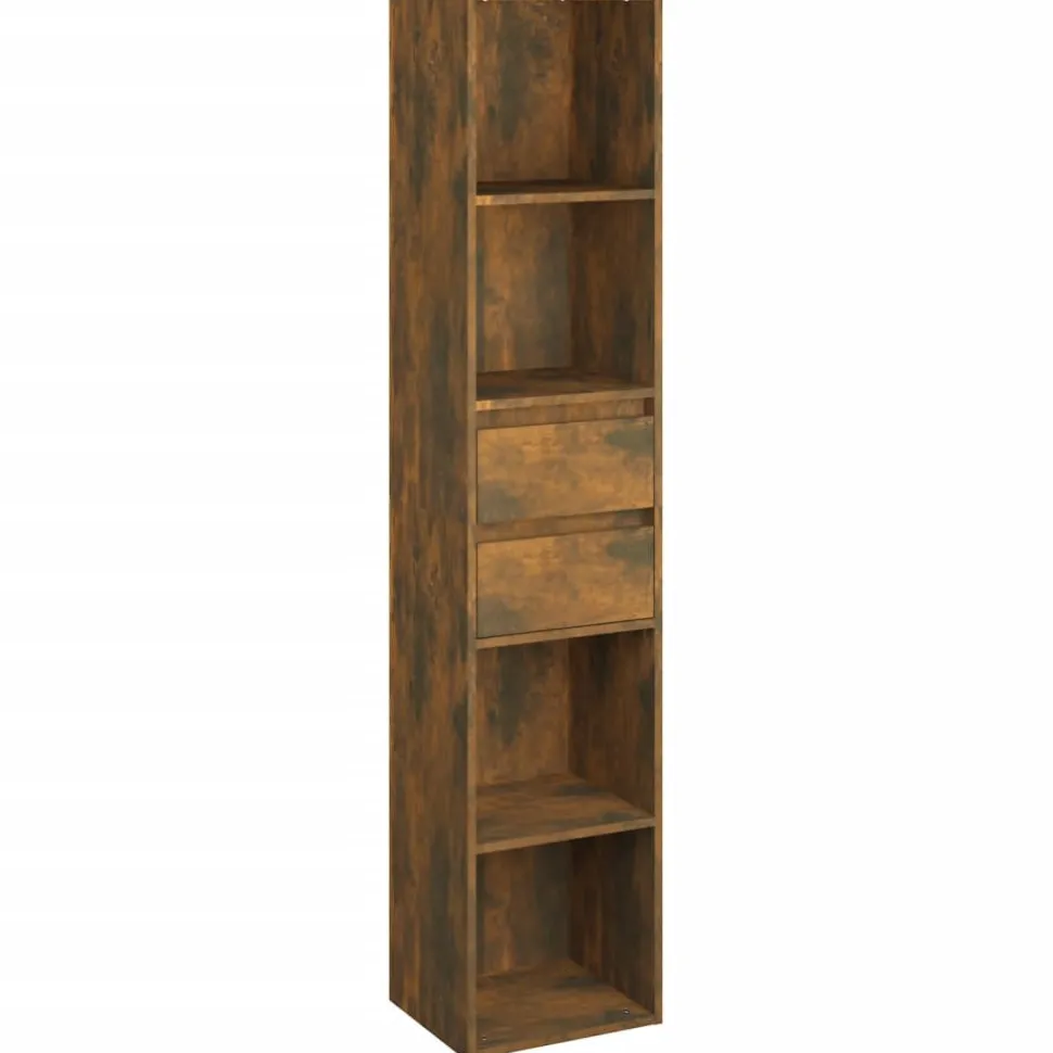 Kirjahylly 36x30x171 cm lastulevy betoninharmaa
