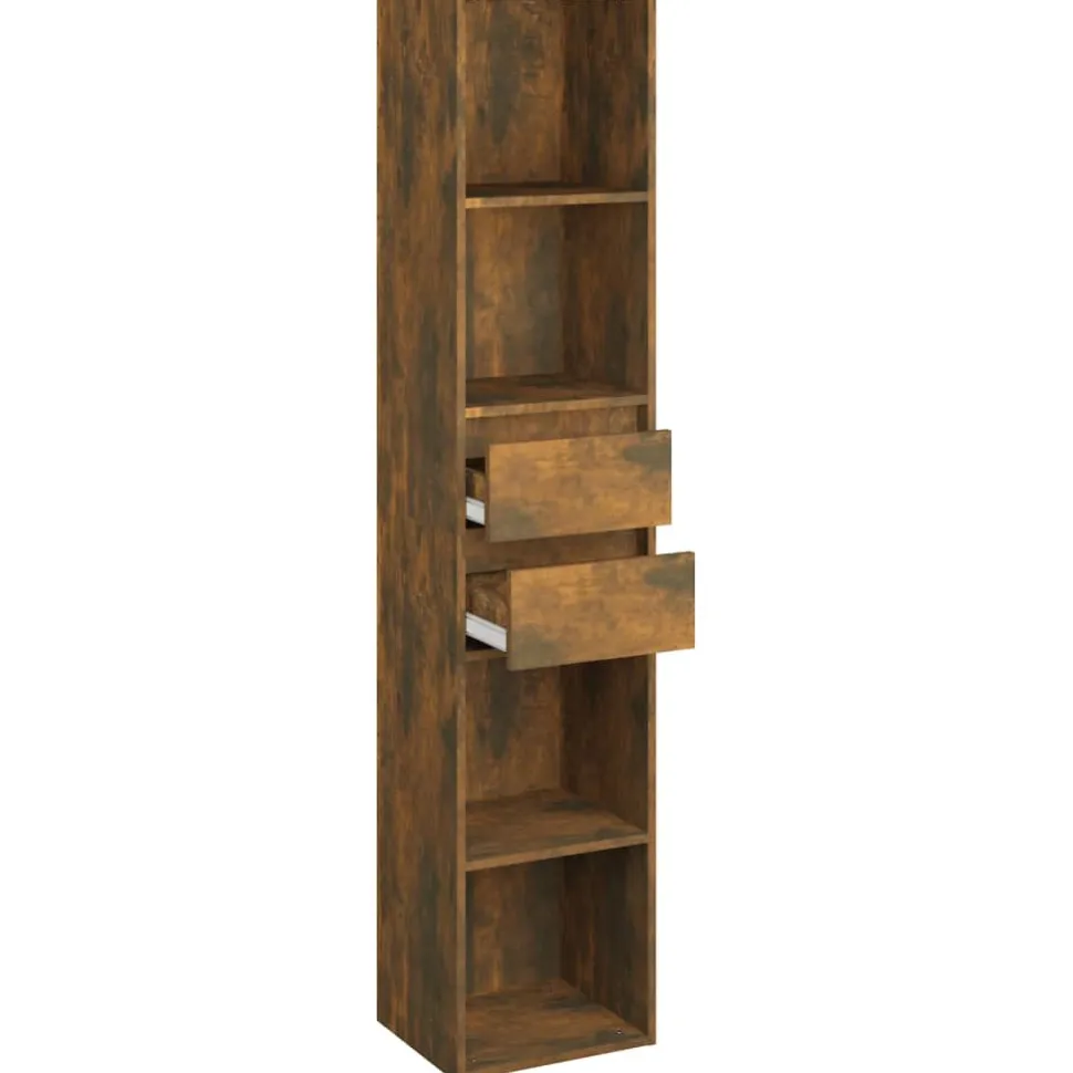 Kirjahylly 36x30x171 cm lastulevy betoninharmaa
