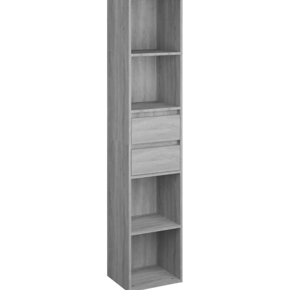 Kirjahylly 36x30x171 cm lastulevy betoninharmaa