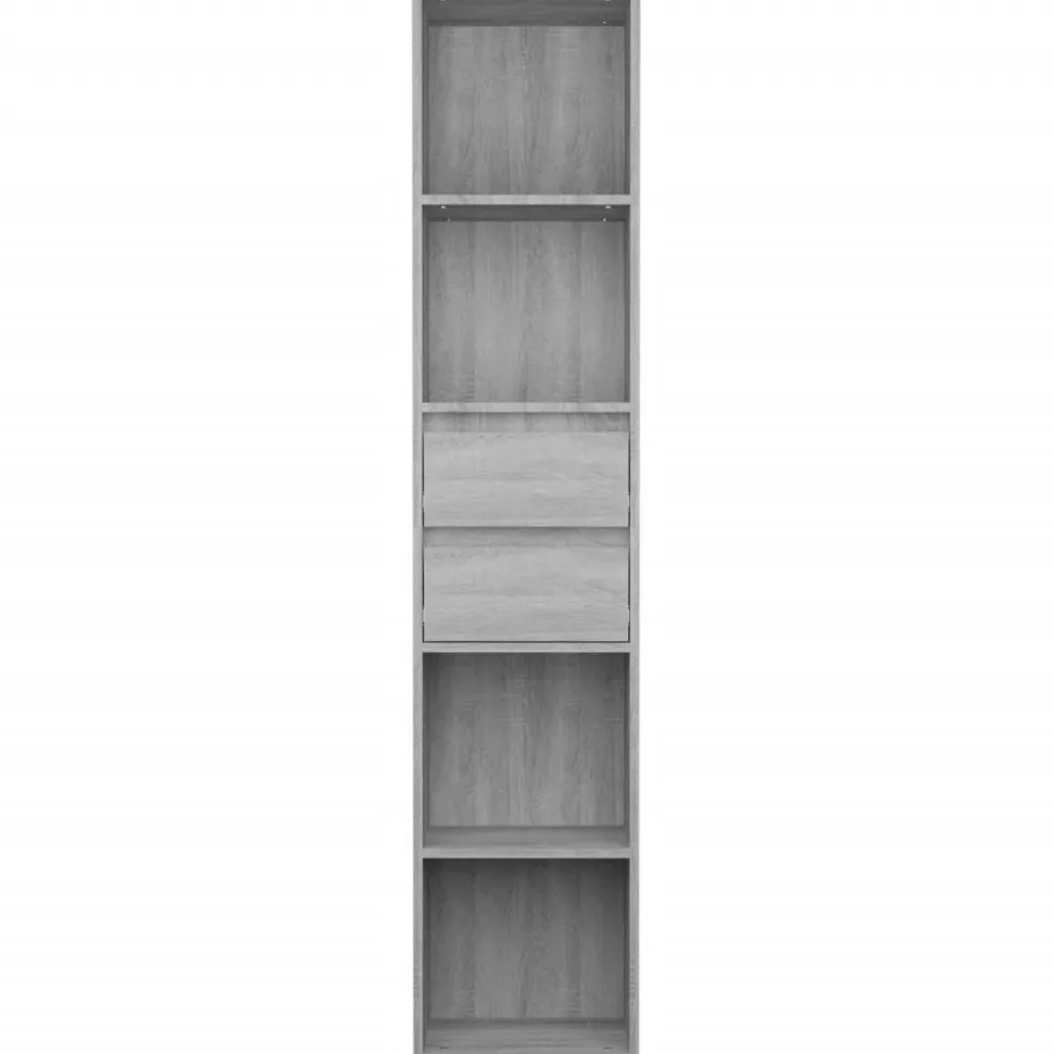 Kirjahylly 36x30x171 cm lastulevy betoninharmaa