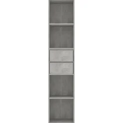 Kirjahylly 36x30x171 cm lastulevy betoninharmaa